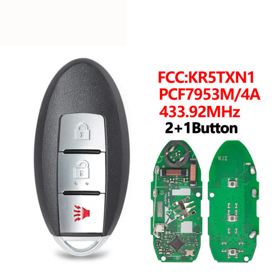 2018-2021 Nissan Kicks / Rogue / 3-Button Smart Key / PN: 285E3-5RA0A / KR5TXN1 (AFTERMARKET)